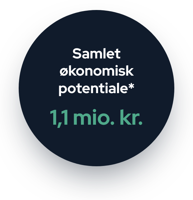 Samlet økonomisk potentiale 1,1 mio. kr.
